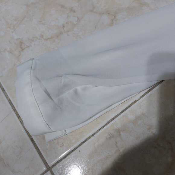 MNG Mango Basics Work Casual Professional Silky Top Black White Soft Comfortable - Picture 6 of 11